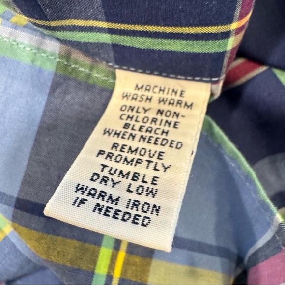 Ralph Lauren Plaid Button Down Shirt Mens XLT Blue Classic-Fit Short Sleeve - Picture 8 of 11